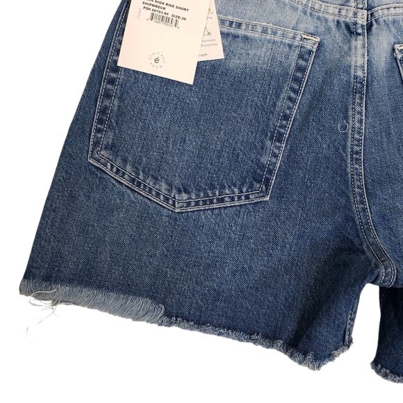 ÉTICA Womens 26 Fern High Waist Cutoff Organic Cotton Button Fly Denim Shorts - Picture 7 of 13